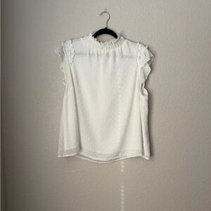 Elegant White Ruffle Sleeve Top